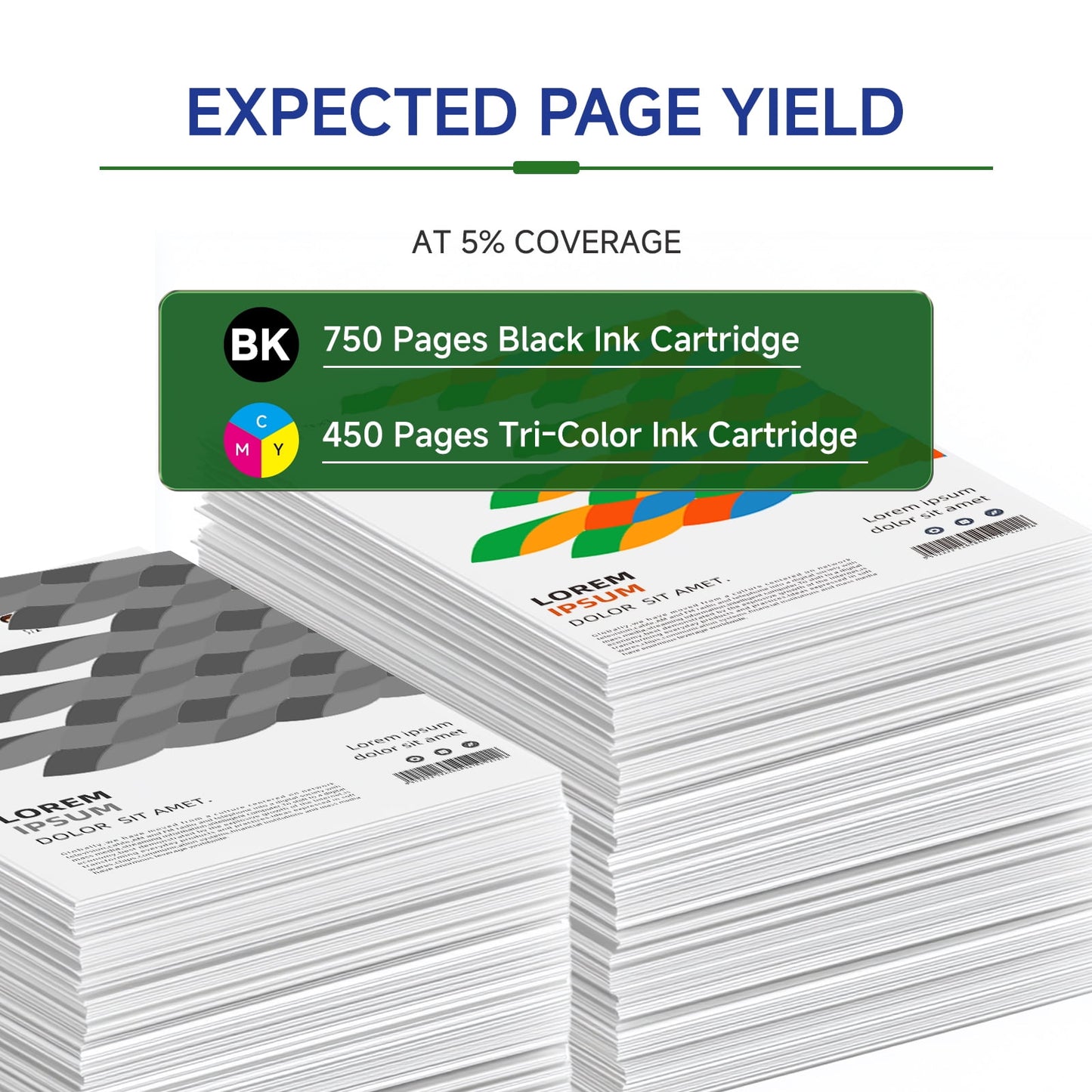 65XL Ink Cartridges Compatible for HP 65 ink cartridge Black and Tri-Color Printer Ink for DeskJet 3772 3752 3755 Envy 5055 5010 5000 ( 2 Pack)
