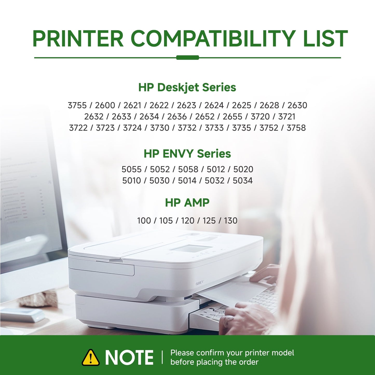 65XL Ink Cartridges Compatible for HP 65 ink cartridge Black and Tri-Color Printer Ink for DeskJet 3772 3752 3755 Envy 5055 5010 5000 ( 2 Pack)