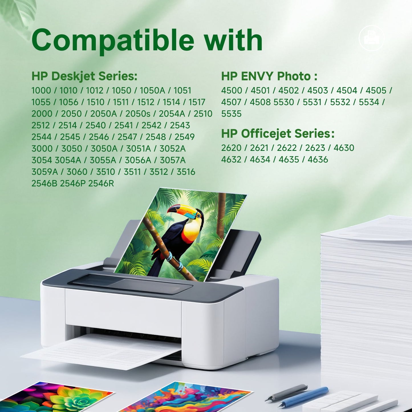 61XL Ink Cartridges Compatible for HP 61 Ink for Envy 4500 5530 4502 Deskjet 1000 2540 Officejet 4635 4630 Printer(2Black, 1 Tri-Color, 3pack)