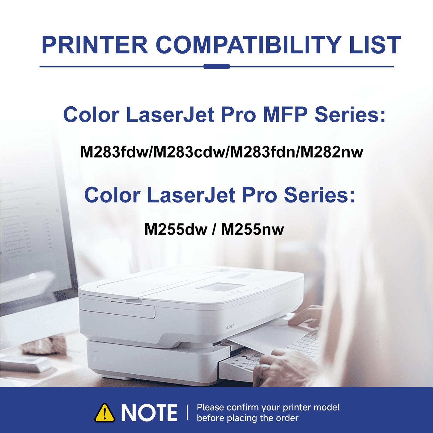 206A Toner Cartridge 4 Pack | Toner Cartridge Replacement for HP 206A 206X Compatible with HP Color Laserjet Pro MFP M283fdw M283cdw M255dw, Color Pro MFP M283 M255 Series | W2110A