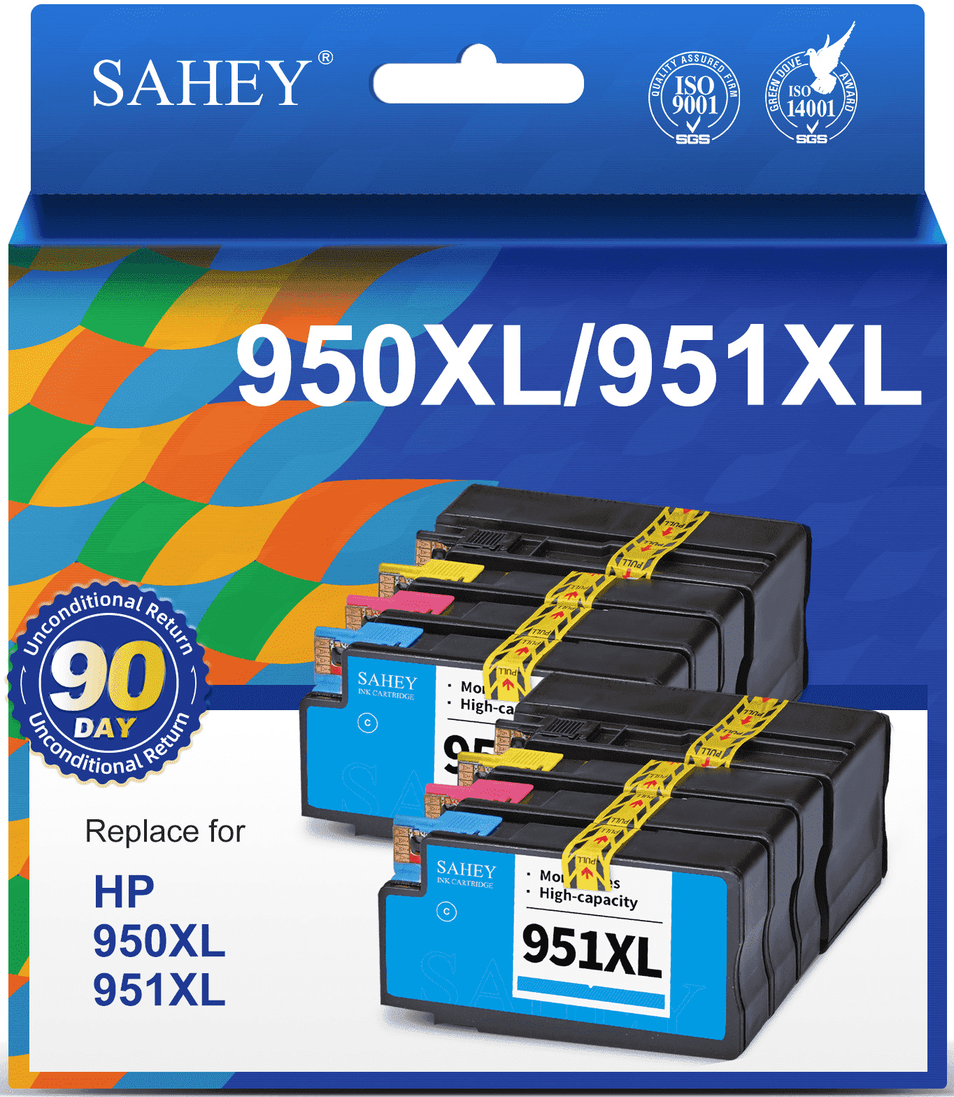 950XL 951XL Ink Cartridge Compatible for HP 950XL and 951XL Ink Cartridges for fficeJet Pro 8600 8610 8615 8630 with Pro 251dw 276dw Printer (2Black 2Cyan 2Magenta 2Yellow,8-Pack)