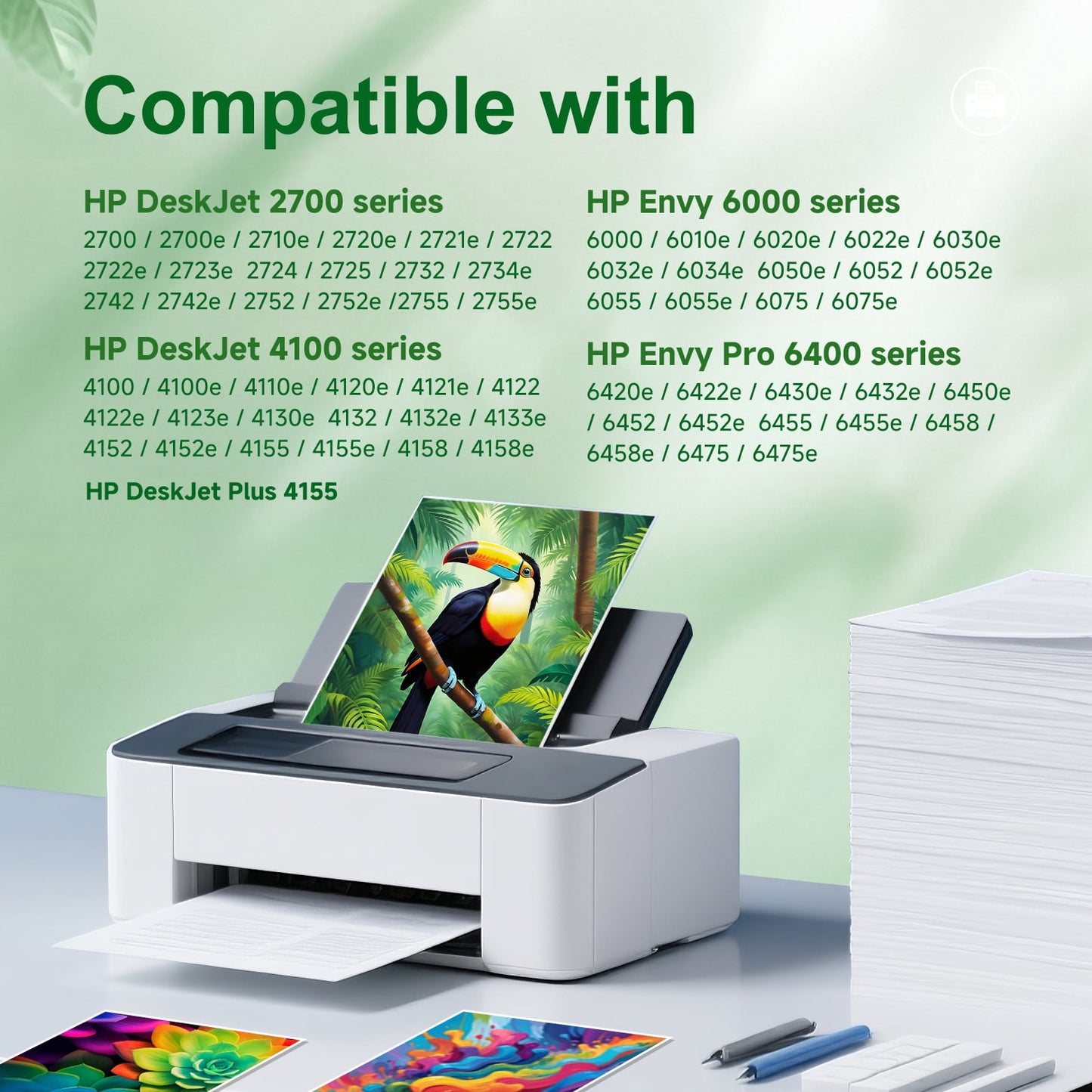 67XL Ink Cartridges Compatible for HP 67 Ink Cartridge for Ink 67 for DeskJet 2700 2700e 2752 2752e 2755 2755e Envy 6000 6055 6055e Printer (Black, Tri-color)