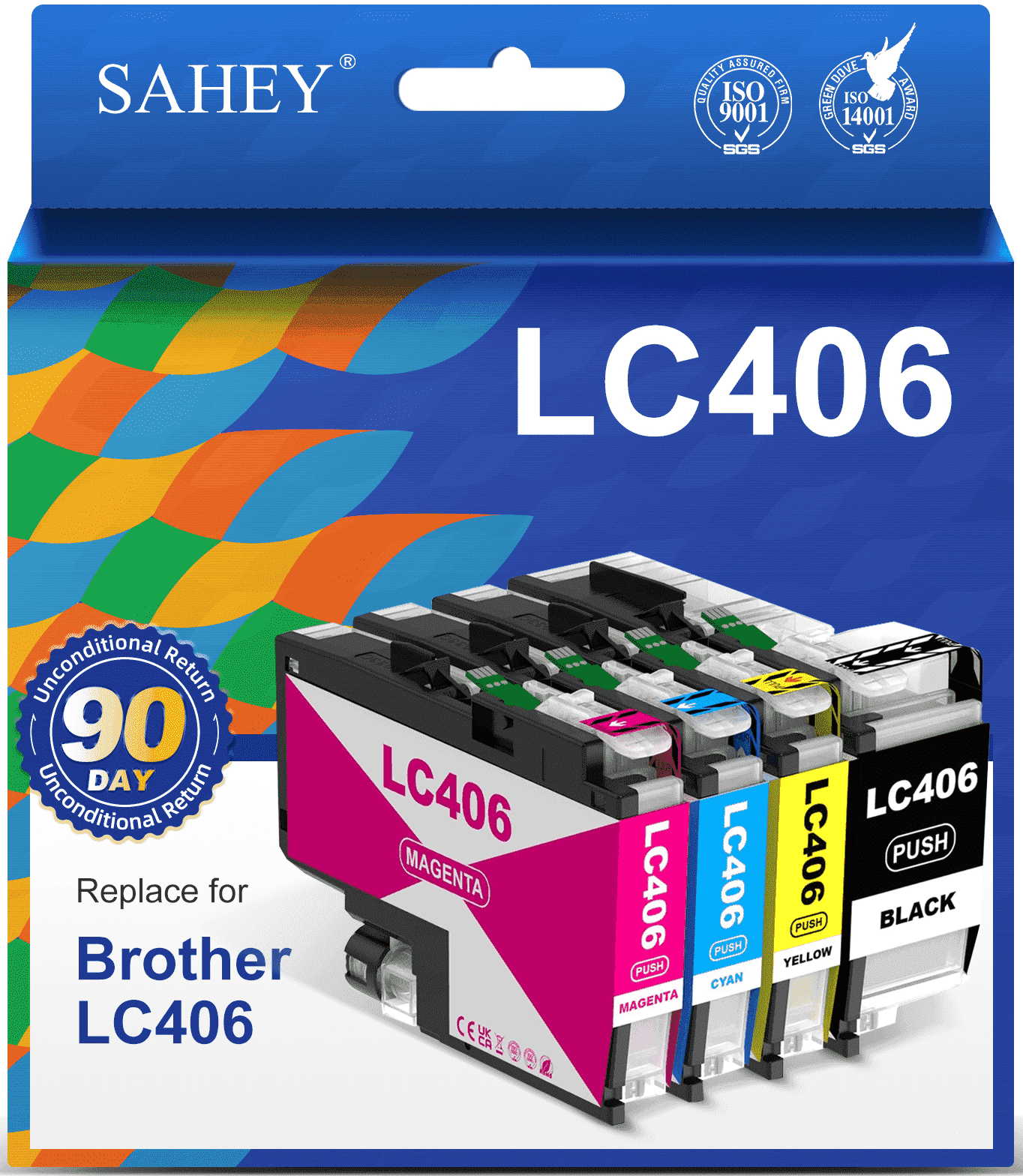 LC406 Ink Cartridges Compatible for LC406Xl for MFC-J4335DW MFC-J4535DW, MFC-J5855DW,MFC-J6555DW MFC-J6955DW Printer (4 Pack)