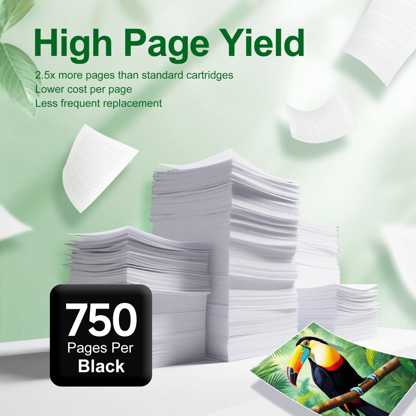 61XL Black Ink Cartridges Compatible for HP 61 Ink Cartridge Printer Ink for Envy 4500 Deskjet 1000 1056 1510 1512 1010 1055 OfficeJet 4630 (2 Black)