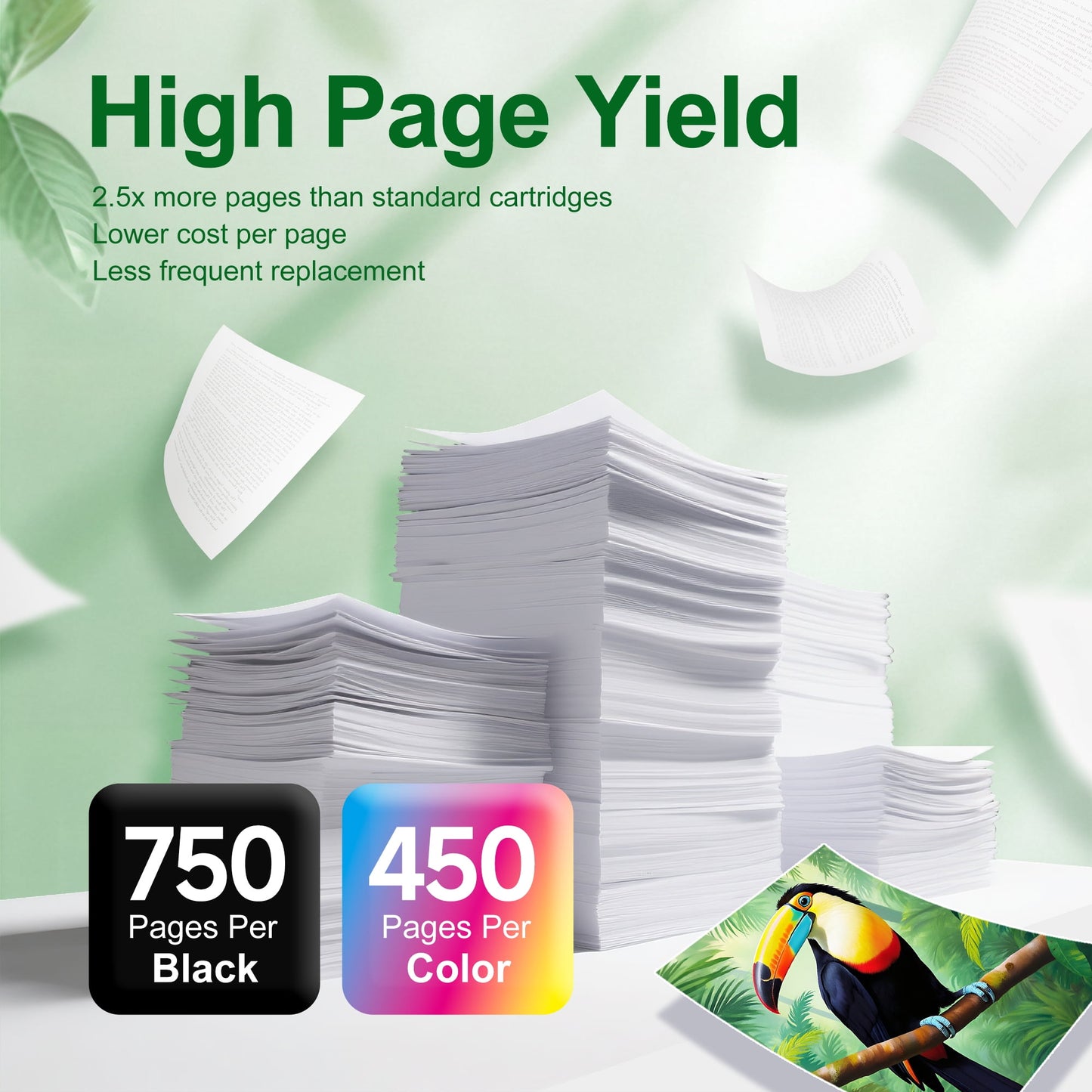 63XL Ink Cartridge Compatible for HP 63 Ink Cartridges for 63XL for Officejet 3830 4650 5255 5258 4655 5252 Envy 4520 4512 Printer( Black and Tri-Color)