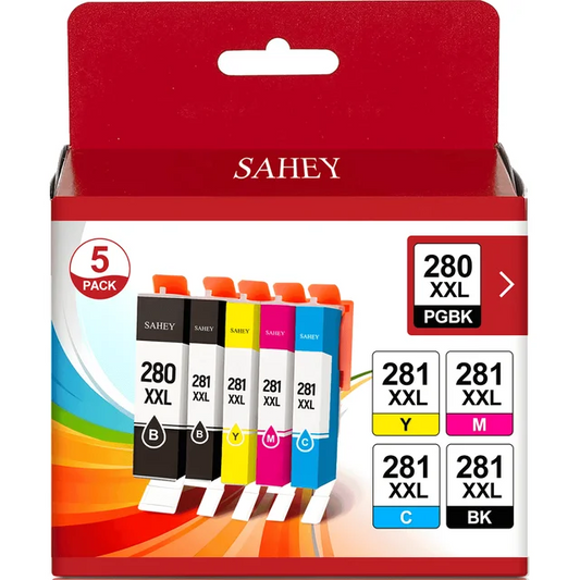 280XXL ink cartridge for Canon ink 280 281XXL PGI-280XXL CLI-281XXL Ink Cartridges Compatible for with Pixma TS8300 TS6120 TR7520 TR8520 TS6120 TS6220 TS8120 TS8220 Printers(5-Pack)