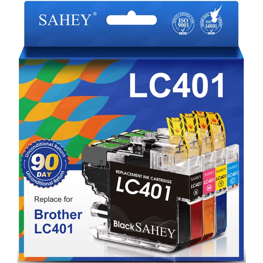 LC401XL Ink Cartridge for Brother LC401 LC401XL for Brother MFC-J1010DW MFC-J1012DW MFC-J1170DW Printer (Black, Cyan, Magenta, Yellow, 4 Pack)