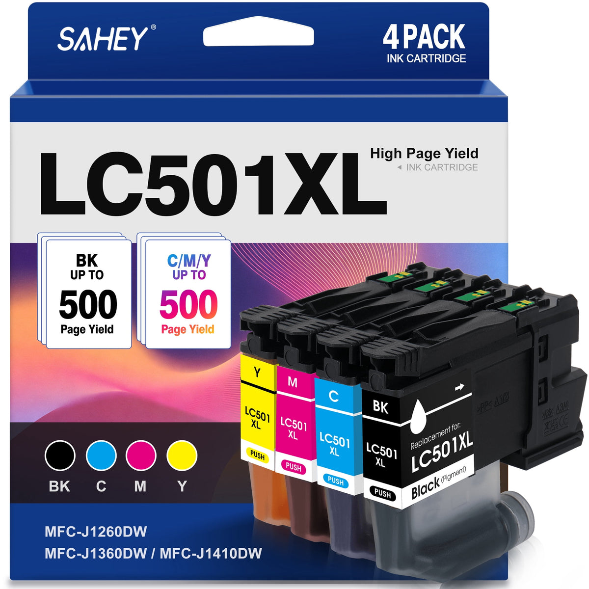 LC501XL Ink Cartridges Compatible with lc501 brother ink for Brother LC501 Ink Cartridge for Brother LC501XL Ink Work Smart MFC-J1260DW MFC-J1360DW MFC-J1410D0