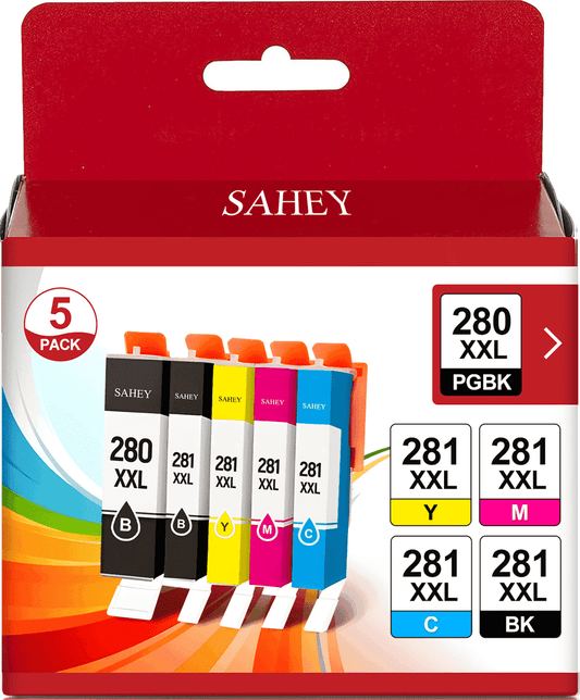 280XXL ink cartridge Compatible for Canon ink PGI-280XXL CLI-281XXL Ink Cartridges Compatible for with Pixma TS8300 TS6120 TR7520 TR8520 TS6120 TS6220 TS8120 TS8220 Printers(5-Pack)