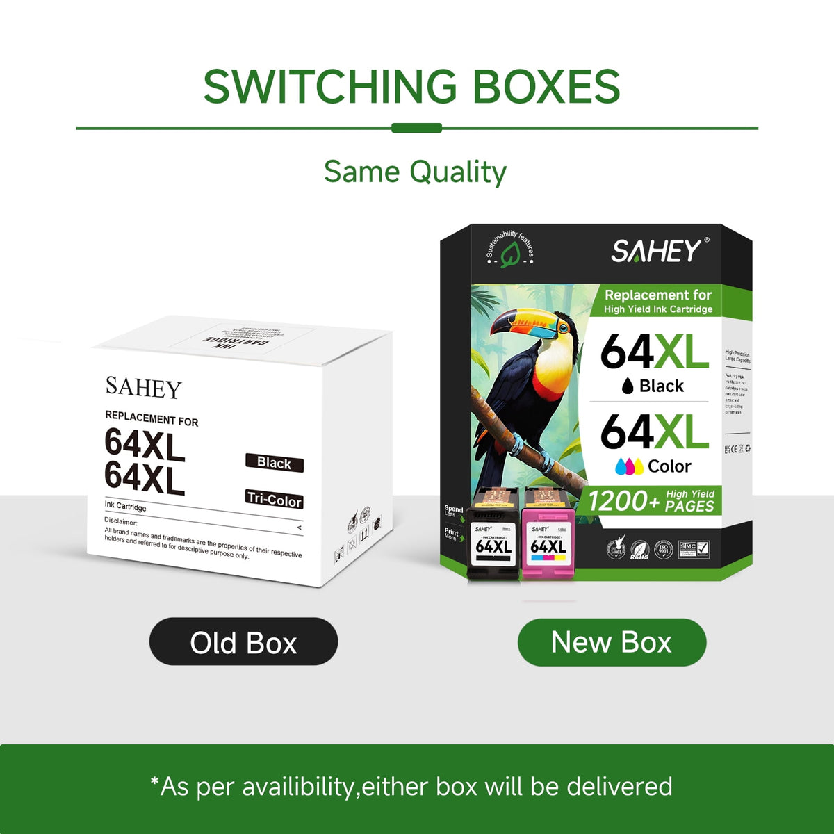64XL Ink Compatible for 64 Ink Cartridge Combo Pack for Envy Photo 7855 7858 7155 7120 6252 6255 7800 7100 7158 7164 Tango Series Printer (1 Black, 1Color)