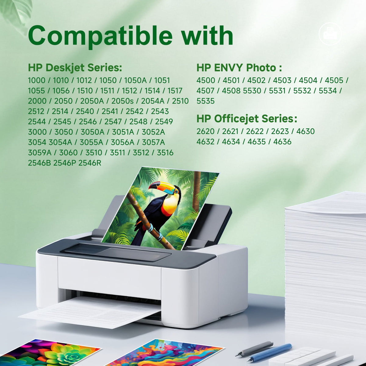 61XL Black Ink Cartridges Compatible for 61 Ink Cartridge Printer Ink for Envy 4500 Deskjet 1000 1056 1510 1512 1010 1055 OfficeJet 4630 (2 Black)