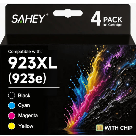 923XL 923 Ink Cartridges Compatible Replacement for HP 923 Ink Cartridge 4 Pack for OfficeJet Pro 8130 8125 8135 8138 8139 8122 Printers (Black Cyan Yellow Magenta)