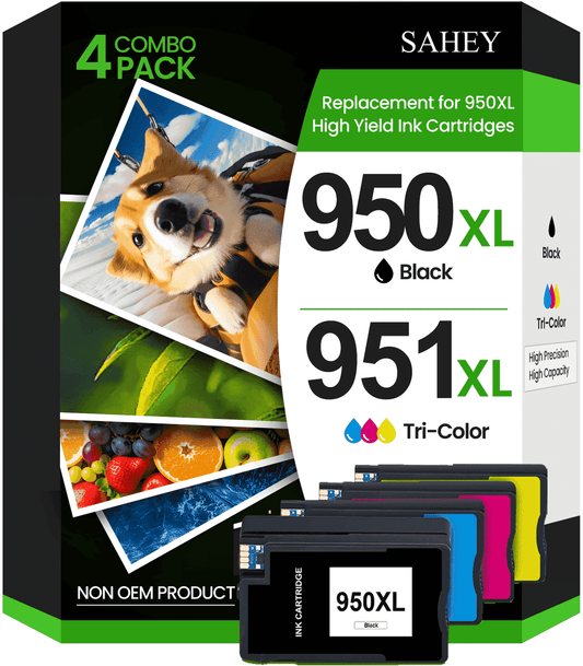950XL 951XL Combo Pack Compatible for HP 950 XL 951 XL Ink Cartridges for HP OfficeJet Pro 8600 8610 8620 8100 Series (Black,Cyan, Magenta, Yellow)