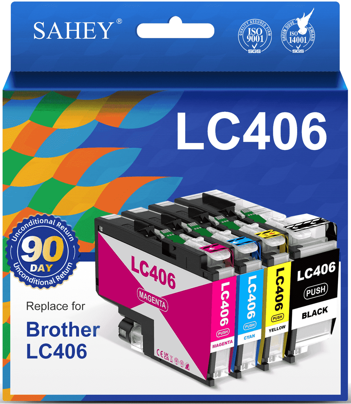 LC406 Ink Cartridges Compatible for LC406Xl for MFC-J4335DW MFC-J4535DW, MFC-J5855DW,MFC-J6555DW MFC-J6955DW Printer (4 Pack)
