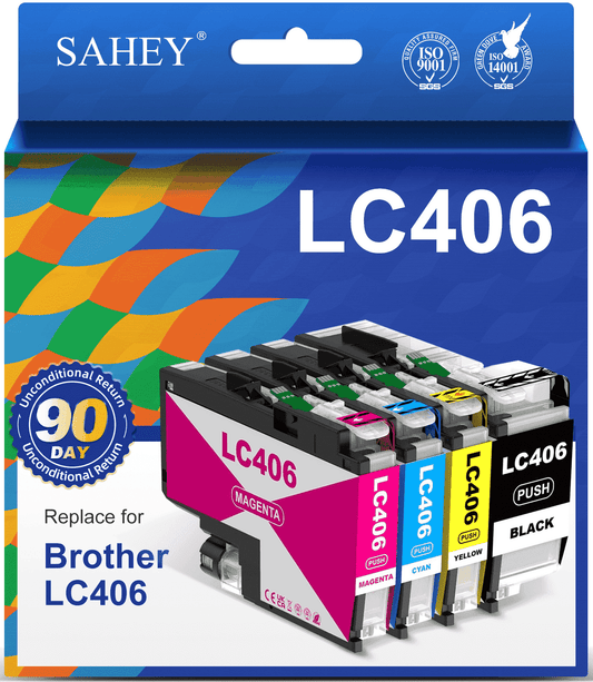 LC406 Ink Cartridges Compatible for LC406Xl for MFC-J4335DW MFC-J4535DW, MFC-J5855DW,MFC-J6555DW MFC-J6955DW Printer (4 Pack)