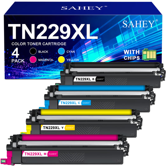 TN229XL Toner Cartridges High Yield MFC-L3720CDW MFC-L3780CDW Toner Compatible for Brother TN229XL TN229 Toner Cartridges for Brother HL-L3280CDW HL-L3220CDW HL-L3300CDW Printer(BK/C/M/Y,4 Pack)
